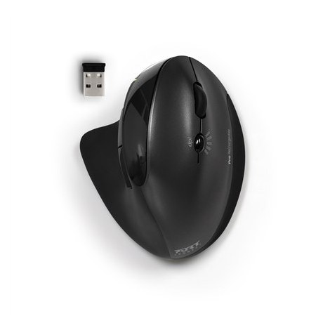 PORT CONNECT | Right handed | Rechargeable Ergonomic Mouse | Wireless | Black | 2 year(s) - 7